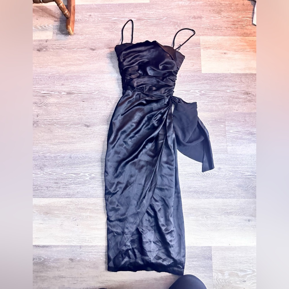 Michelle Stuart Spaghetti Strap Black Dress
